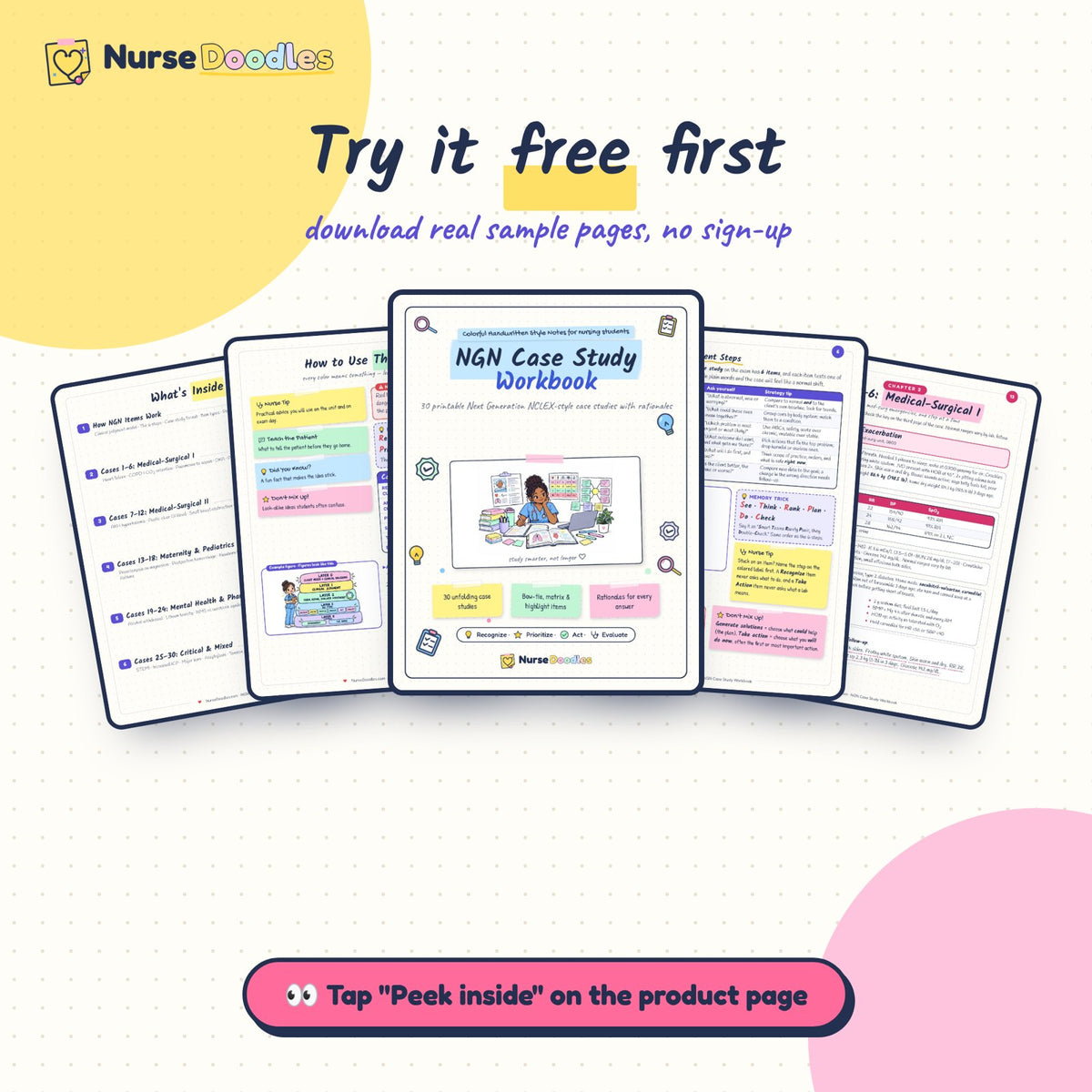 Try it free first: download real sample pages of NGN Case Study Workbook