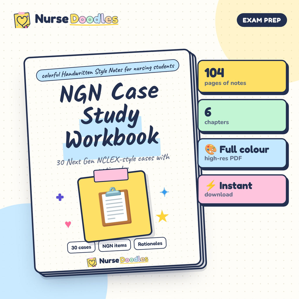 NGN Case Study Workbook – NurseDoodles Handwritten Style Notes PDF