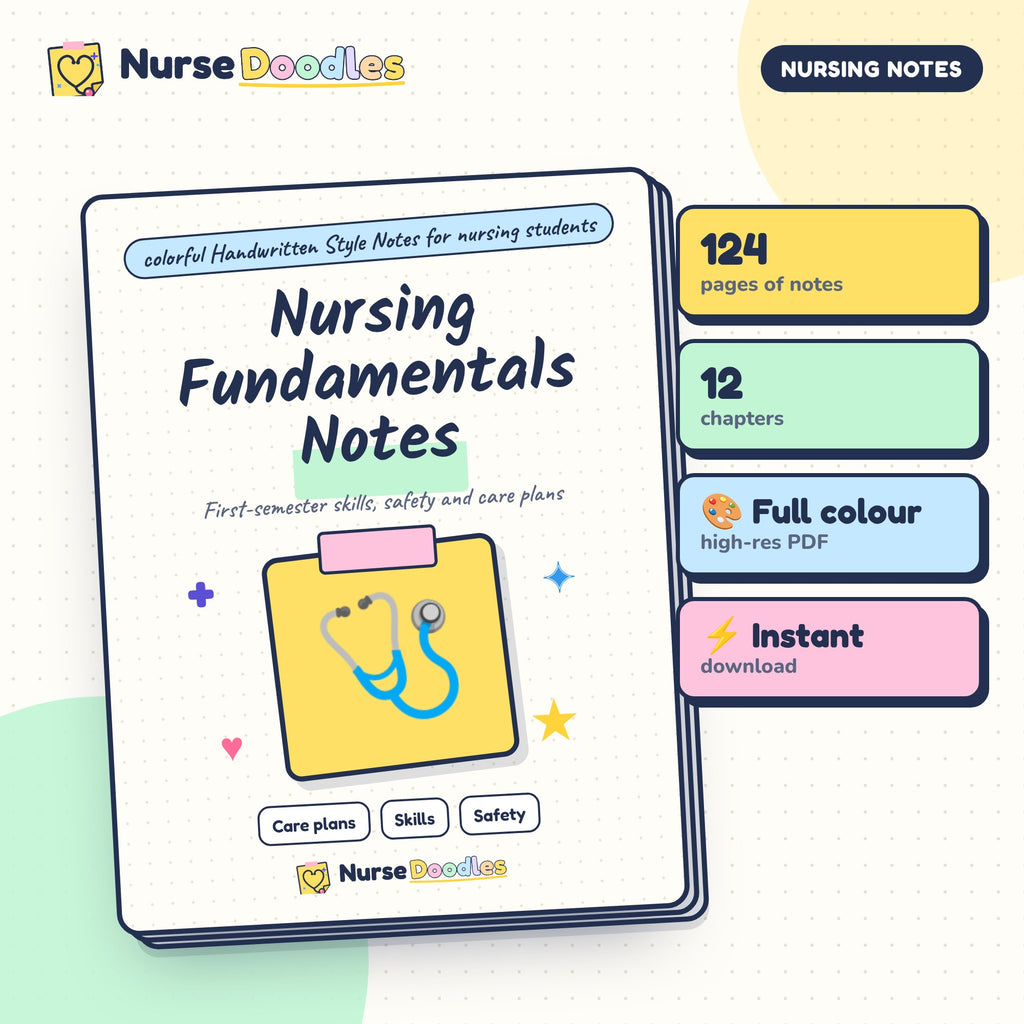 Nursing Fundamentals Notes – NurseDoodles Handwritten Style Notes PDF