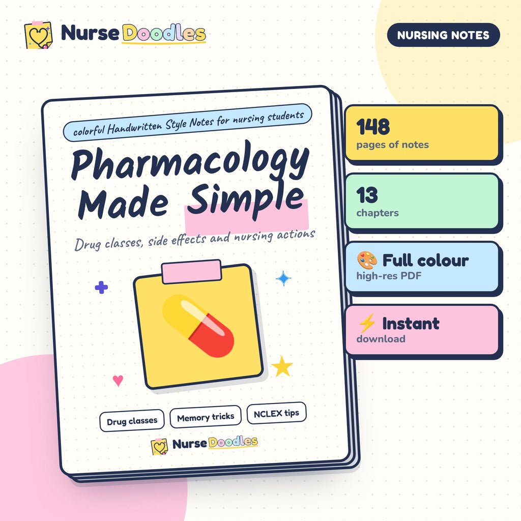 Pharmacology Made Simple – NurseDoodles Handwritten Style Notes PDF